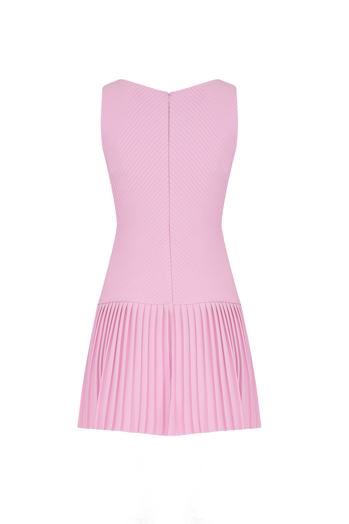 Pink Pleated Mini Dress – Polar Moda